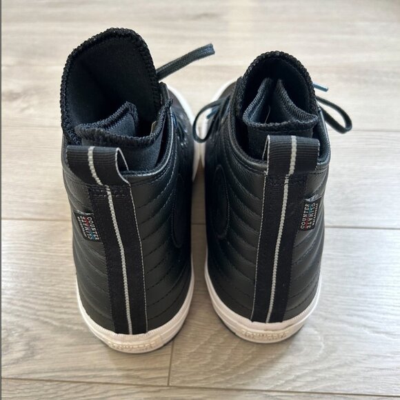 Converse Chuck Taylor All Star Leather Waterproof Boot Quilted Black Blue Jay - Picture 4 of 13